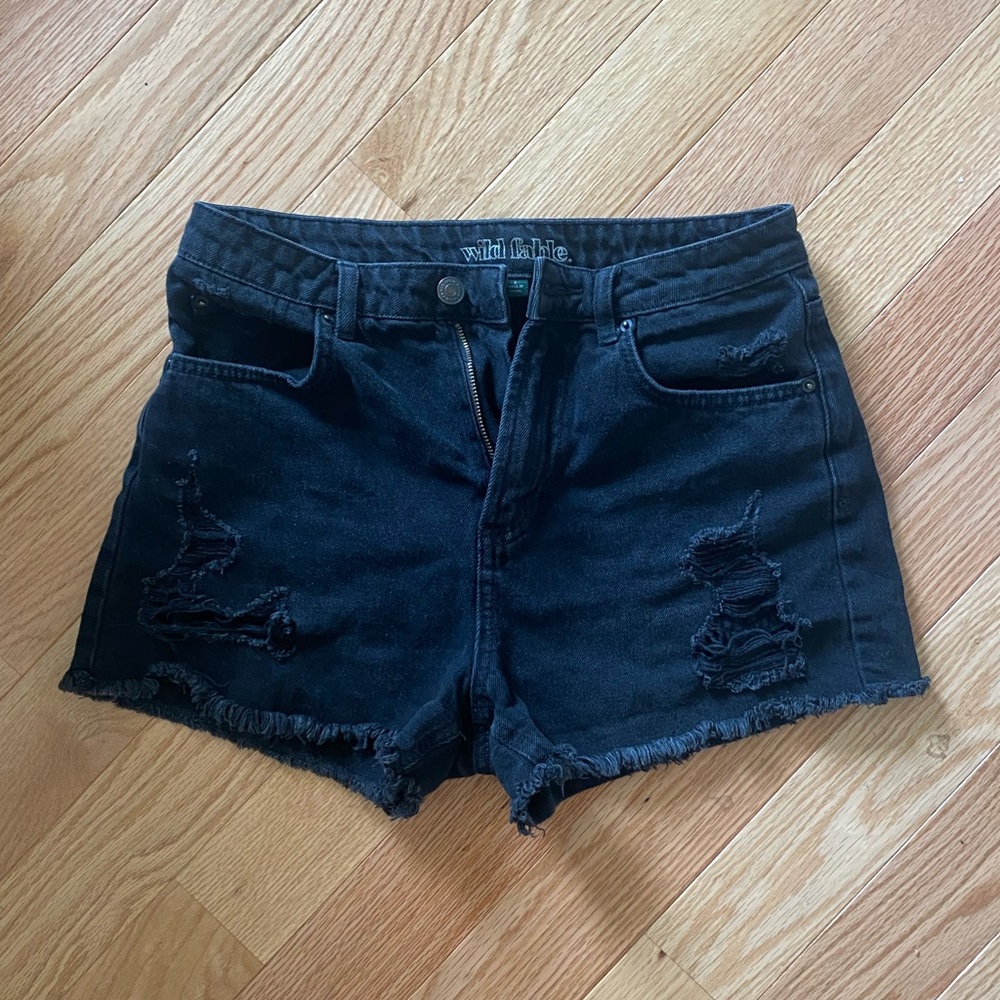 Black jean shorts
